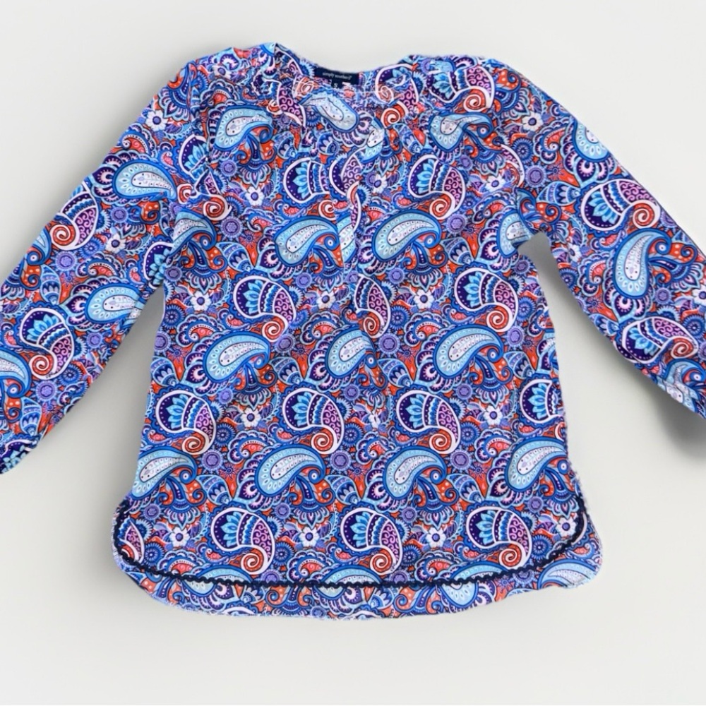Simply Southern Colorful Paisley Long Sleeve Tunic Top